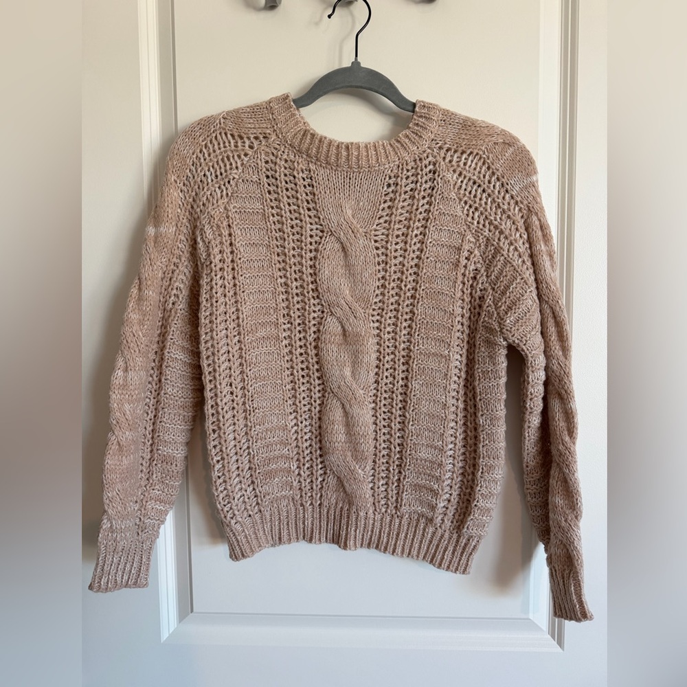 SHEIN Tan Cable Knit Sweater